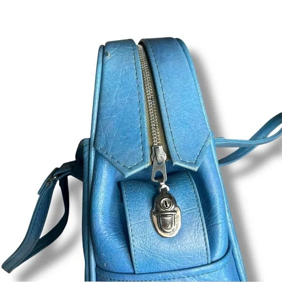 60s Vintage Samsonite Silhouette blue overnight luggage travel bag - Picture 6 of 12